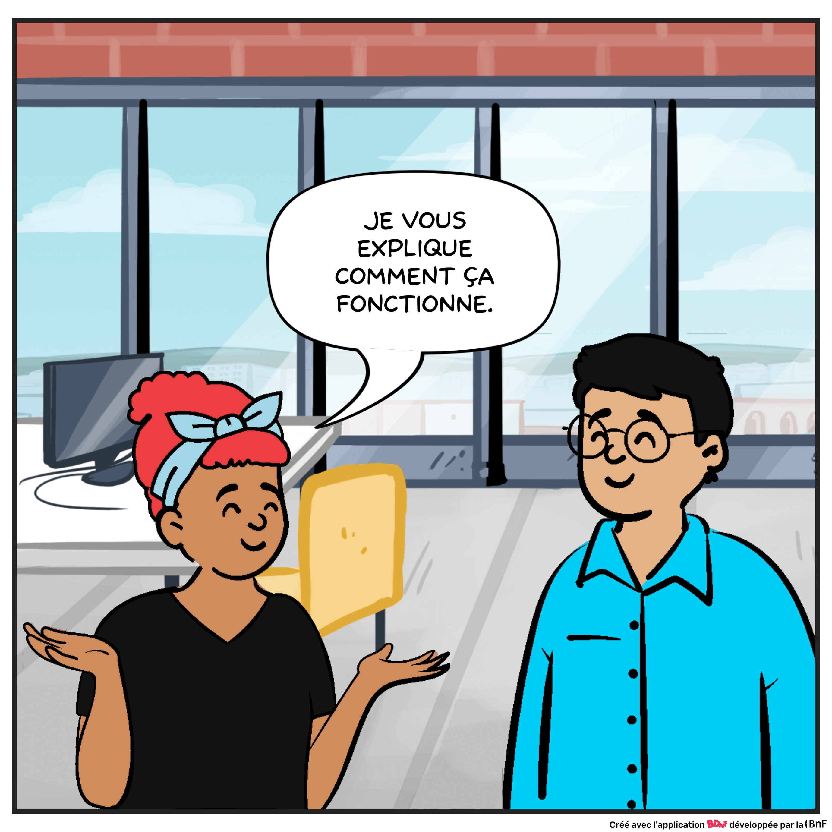 L'entrepreneur explique à son client.