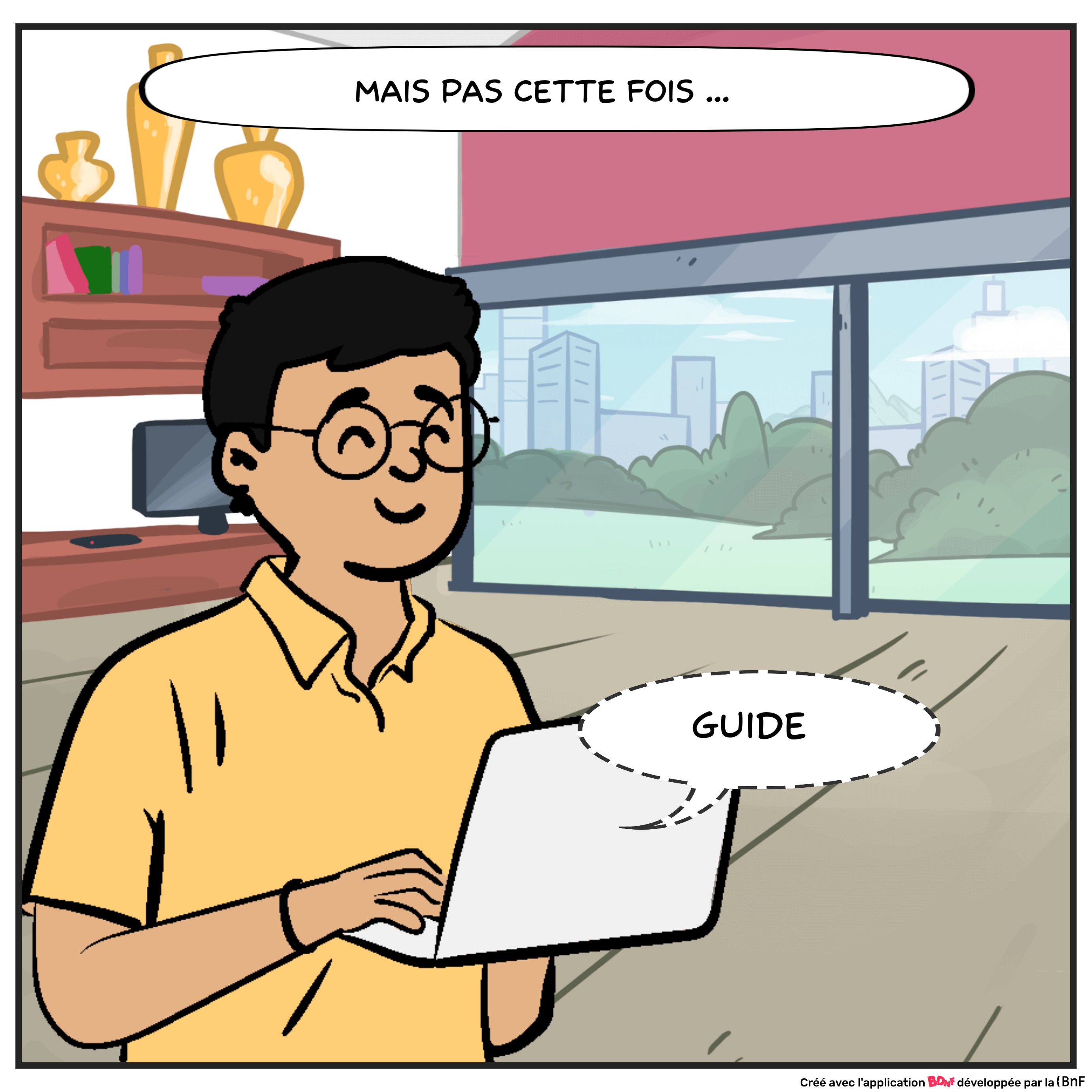 Cette fois, un guide sert de point d'appui pour retrouver l'information.